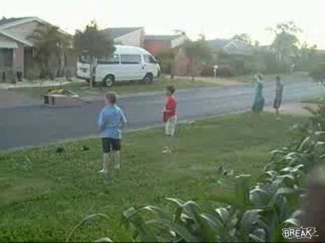 Car Hits Kid's Ramp